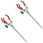 LabZhang 2 Pack 3-Prong Rubber-Coated Lab Clamps