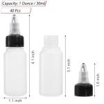 40 Pack 1oz Squeeze Dispensing Bottles - HDPE