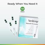 NexTemp High-Accuracy Single-Use Thermometers - 100 Pack