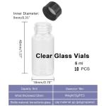 Jiuwu 10 Pack 5mL Glass Vials with Caps