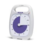 TIME TIMER PLUS 120 Minute Desk Visual Timer Countdown Timer with Portable Handle for Classroom, Office, Homeschooling, Study Tool, with Silent Operation (White)