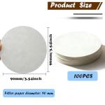 90 mm Medium Speed Cellulose Filter Paper - 100 Pcs