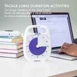 TIME TIMER PLUS 120 Minute Desk Visual Timer Countdown Timer with Portable Handle for Classroom, Office, Homeschooling, Study Tool, with Silent Operation (White)
