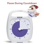 TIME TIMER PLUS 120 Minute Desk Visual Timer Countdown Timer with Portable Handle for Classroom, Office, Homeschooling, Study Tool, with Silent Operation (White)