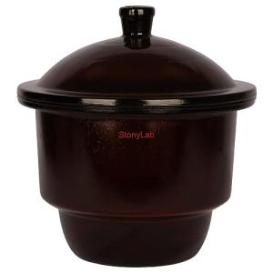 Amber Glass Desiccator Jar for Lab Use 9.45 Inch