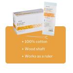 McKesson Cotton-Tipped Applicator Swabstick, Non-Sterile, Wood Shaft, 6 in, 100 Count, 10 Packs, 1000 Total