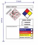 Hybsk Chemical Safety Labels for SDS NFPA HMIS OSHA | 4x3 inches MSDS Stickers with GHS Pictograms | HMIS & Hazard Compliant 100pcs Stickers