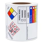Hybsk Chemical Safety Labels for SDS NFPA HMIS OSHA | 4x3 inches MSDS Stickers with GHS Pictograms | HMIS & Hazard Compliant 100pcs Stickers
