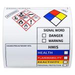 Hybsk Chemical Safety Labels for SDS NFPA HMIS OSHA | 4x3 inches MSDS Stickers with GHS Pictograms | HMIS & Hazard Compliant 100pcs Stickers