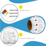 SDS Stickers/MSDS Stickers for Chemical Safty Data 1 X 3 Inches - Chemical Identifying and Labeling Sticker Decals - 250 HIMG Write-in Labels