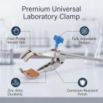 Zinc Alloy Adjustable 4-Prong Retort Clamp