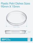 30 Pack Sterile Plastic Petri Dishes with Lids