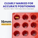 2-Pack 2ML Vial Holder Tube Rack in Orange