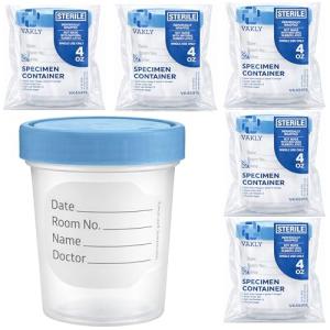 Sterile Specimen Cups with Lids - 5 Count