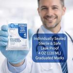 Sterile Specimen Cups with Lids - 5 Count