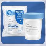 Sterile Specimen Cups with Lids - 5 Count