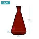 Stonylab 500 ml Amber Erlenmeyer Flask, Borosilicate Glass