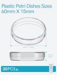 30 Pack Sterile Thick Plastic Petri Dishes