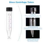 20ml Glass Centrifuge Tubes with Screw Caps, 6 Pcs
