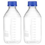 QWORK 1000ml Glass Storage Bottles, 2 Pack