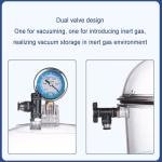 Vituord Vacuum Desiccator with Pressure Gauge and Plate