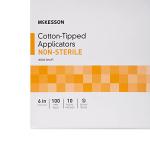 McKesson Cotton-Tipped Applicator Swabstick, Non-Sterile, Wood Shaft, 6 in, 100 Count, 10 Packs, 1000 Total