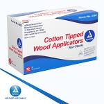 Dynarex 6-Inch Non-Sterile Cotton Tipped Applicators - Single-Use Wooden Cotton Tip Applicators for Wound Care, Topical Dressing, Hygiene, Make Up, Cleaning Tools, Jewelry - 1 Box of 1000