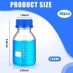 16-Pack Borosilicate Media Storage Bottles, 250ml