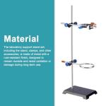 Lab Stand Set with Burette Clamp and Boss Heads
