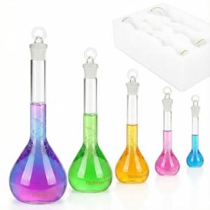 Joyfolk 5-Piece Volumetric Flask Set - Accurate Measuring