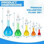Joyfolk 5-Piece Volumetric Flask Set - Accurate Measuring