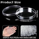 160 Pack Sterile Petri Dishes with Lids