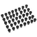 40 Pieces (Same Size) Very Small Solid Rubber Stoppers - Size #000-13mm (0.51in) x 8mm (0.31in) - 17mm (0.66in) Long - Black Lab Plug