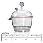 COYEUX 250MM Acrylic Vacuum Desiccator with Valves