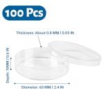 100 Pack Sterile Plastic Petri Dishes with Lids