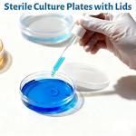 100 Pack Sterile Plastic Petri Dishes with Lids