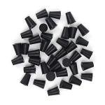 40 Pieces (Same Size) Very Small Solid Rubber Stoppers - Size #000-13mm (0.51in) x 8mm (0.31in) - 17mm (0.66in) Long - Black Lab Plug