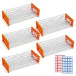 5-Count Detachable Orange Plastic Test Tube Rack