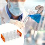 5-Count Detachable Orange Plastic Test Tube Rack