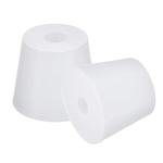 MECCANIXITY Silicone Rubber Tapered Plug 25mm to 33mm with Hole White for Powder Coating, Painting, Anodizing, Plating, Sandblasting, Laboratory Use 2 Pieces