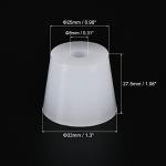 MECCANIXITY Silicone Rubber Tapered Plug 25mm to 33mm with Hole White for Powder Coating, Painting, Anodizing, Plating, Sandblasting, Laboratory Use 2 Pieces