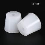MECCANIXITY Silicone Rubber Tapered Plug 25mm to 33mm with Hole White for Powder Coating, Painting, Anodizing, Plating, Sandblasting, Laboratory Use 2 Pieces