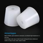 MECCANIXITY Silicone Rubber Tapered Plug 25mm to 33mm with Hole White for Powder Coating, Painting, Anodizing, Plating, Sandblasting, Laboratory Use 2 Pieces