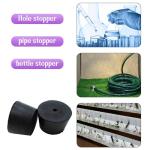 Rubber Stopper with Hole, Tapered Lab Seal Rubber Stoppers 33mm to 41mm Test Tubes Bungs Plug Bottle Stopper for Industrial, Laboratory, Home 6 Pieces - Black
