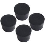 4-Pack (Same Size) Large Solid Rubber Stoppers - Size #9-45mm (1.77in) x 37mm (1.45in) - 30mm (1.18in) Long - Black Lab Plug