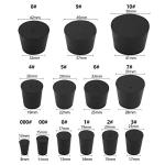 Enjoyist 34 Pack Solid Rubber Stoppers, 13 Assorted Sizes, 000# - 10# Black Tapered Lab Bungs