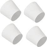 4PCS 6# Rubber Stopper White Tapered Lab Seal Solid Rubber Plug
