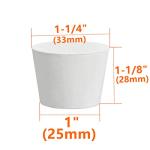 4PCS 6# Rubber Stopper White Tapered Lab Seal Solid Rubber Plug