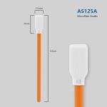 AAwipes 4.92" Lint Free Swabs (100 pcs, Large Flat Sqaure Head 13.5 mm/0.53", Orange, Polyester) Cleanroom Polyester Swabs Multi-Purpose Swab Sticks Microfiber Cleaning Swabs (A5125A)