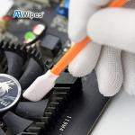 AAwipes 4.92" Lint Free Swabs (100 pcs, Large Flat Sqaure Head 13.5 mm/0.53", Orange, Polyester) Cleanroom Polyester Swabs Multi-Purpose Swab Sticks Microfiber Cleaning Swabs (A5125A)